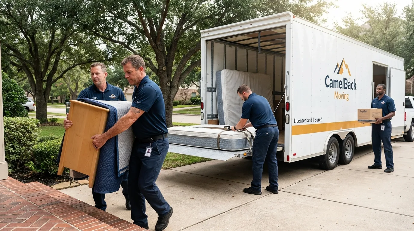 Crew loading residential truck for cross-state move from Coto Laurel, PR
