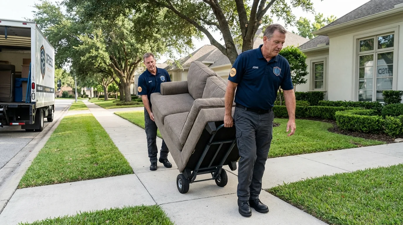 Local residential moving crew loading furniture in Coto Laurel, PR